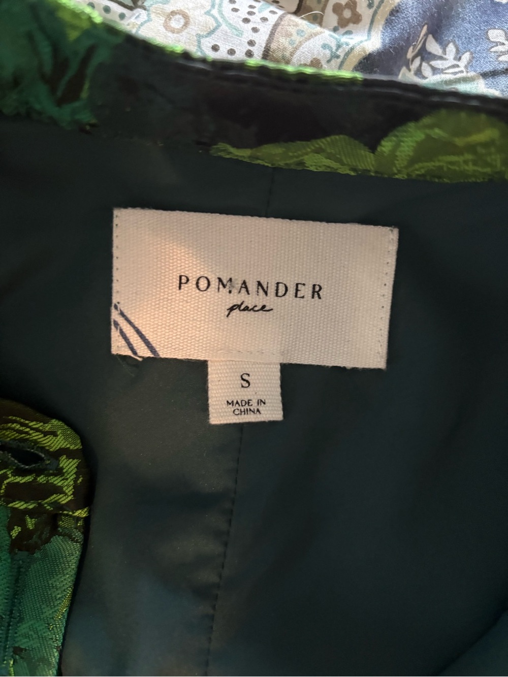 Tuckernuck Black and Green Floral Satin Shift Dress - Picture 3 of 3